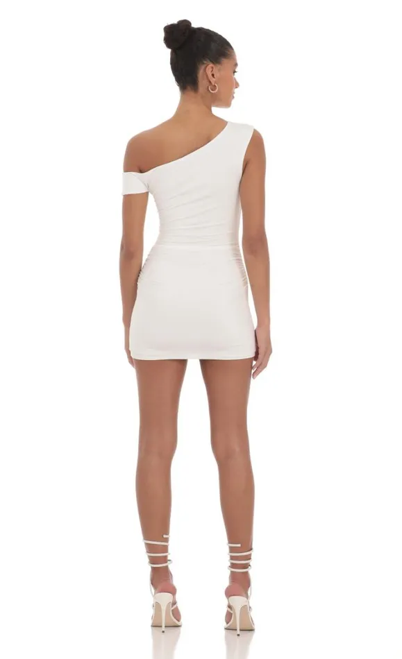 Off Shoulder Bodycon Dress White Women LUCY IN THE SKY Mini Dresses