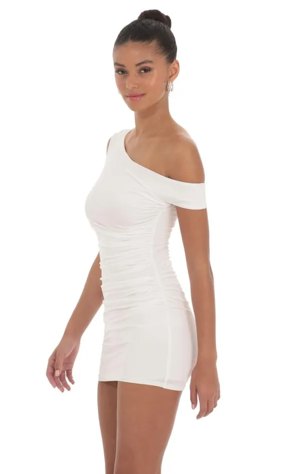 Off Shoulder Bodycon Dress White Women LUCY IN THE SKY Mini Dresses