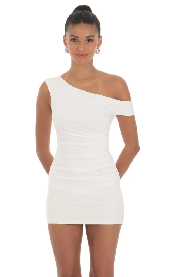Off Shoulder Bodycon Dress White Women LUCY IN THE SKY Mini Dresses