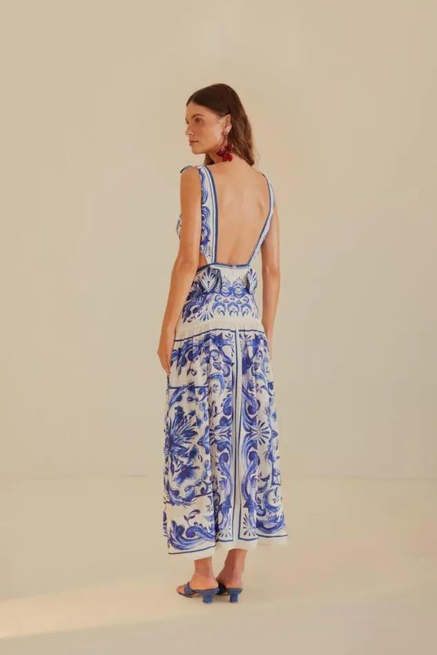 OffWhite Garden Tiles Maxi Dress Women FARM Rio Maxi Dresses