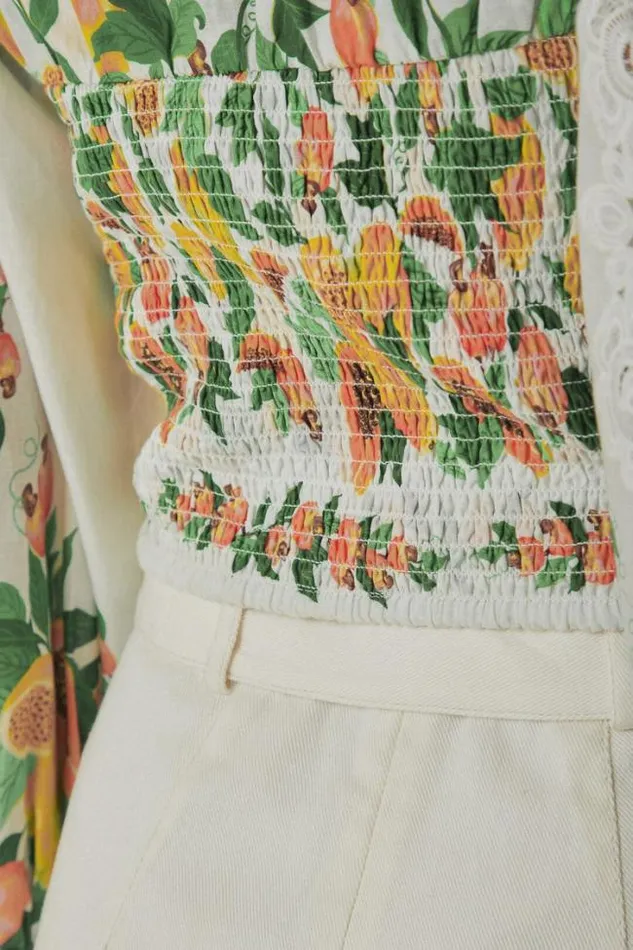 OffWhite Papaya Salad Blouse Women FARM Rio Blouses