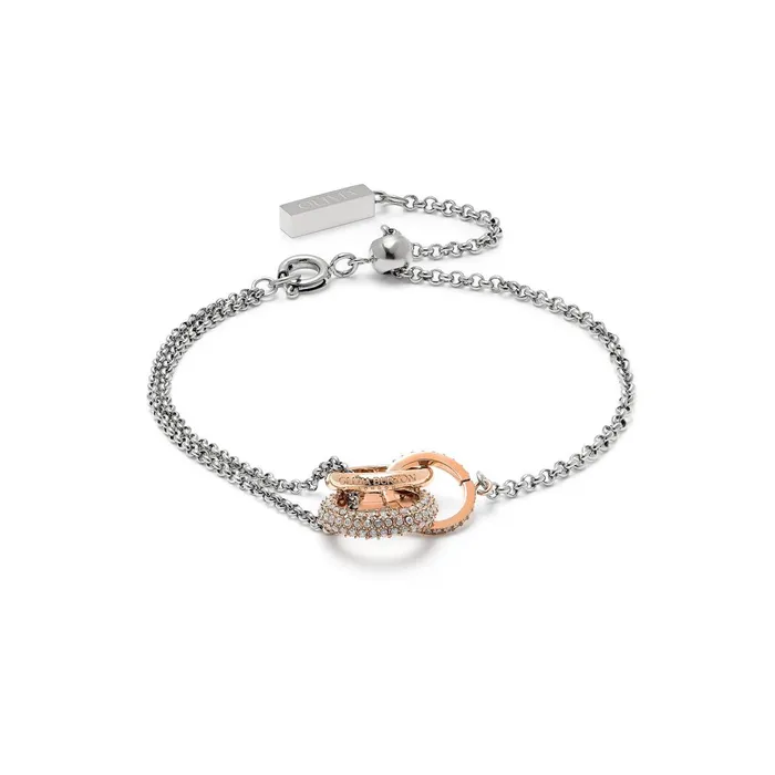 Olivia Burton Bracelets Women Entwine Silver and Rose Gold Bracelet