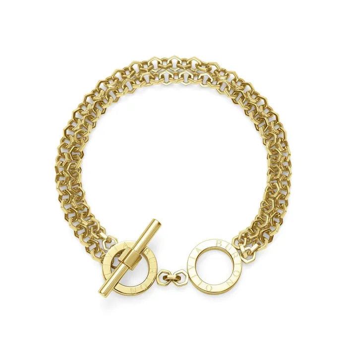Olivia Burton Bracelets Women Honeycomb Toggle Gold Plated Bracelet
