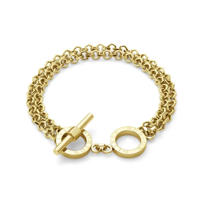Olivia Burton Bracelets Women Honeycomb Toggle Gold Plated Bracelet