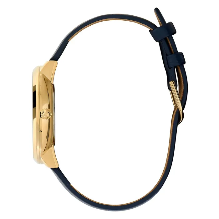 Olivia Burton Celestial Watches Women 35mm Nova Slim Gold and Sapphire Blue Leather Strap Watch