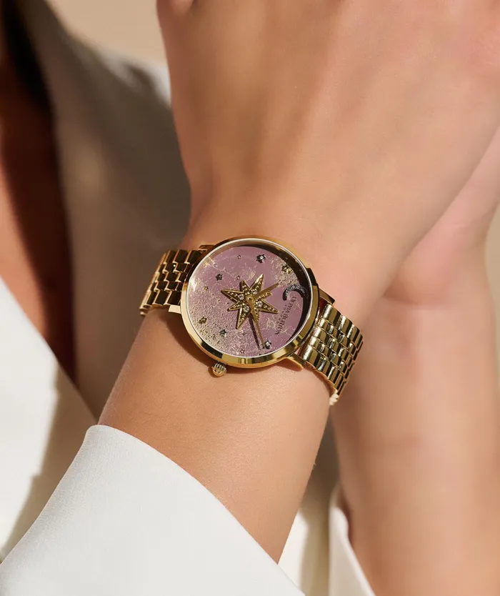 Olivia Burton Celestial Watches Women 35mm Nova Slim Mushroom and Gold Bracelet Watch