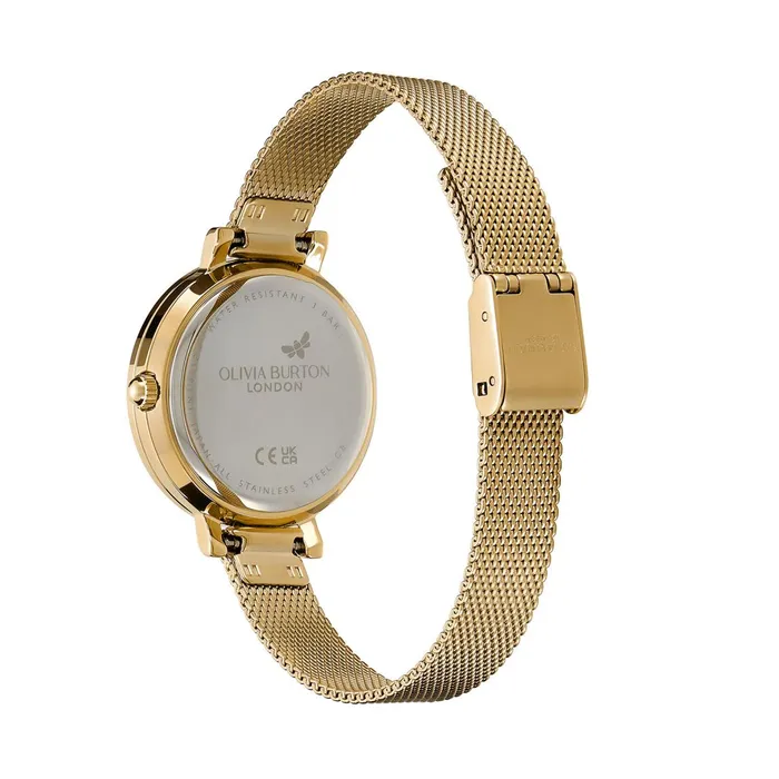 Olivia Burton Classic Watches Women 30mm Vintage Bead Gold Mesh Watch