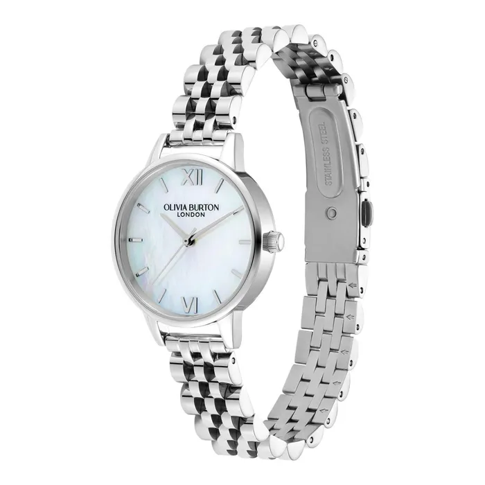 Olivia Burton Classic Watches Women 30mm White and Silver Bracelet Watch