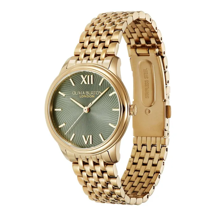 Olivia Burton Classic Watches Women 32mm Swirl Sage Green and Gold Bracelet Watch