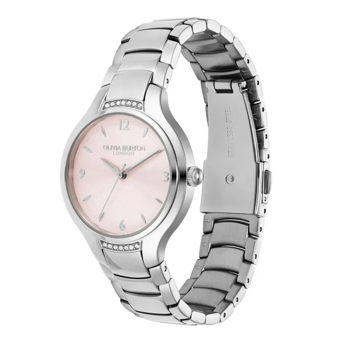 Olivia Burton Classic Watches Women 34mm Lea Light Blush and Silver Bracelet Watch