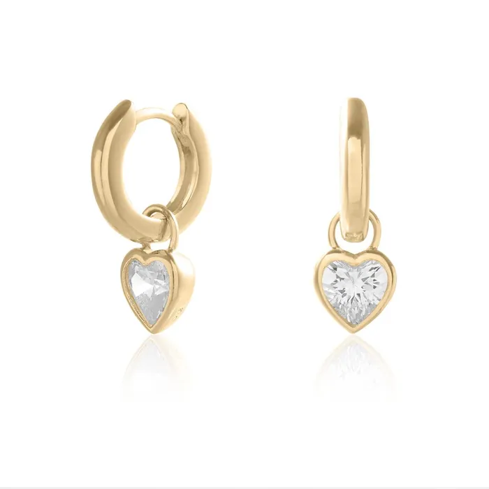 Olivia Burton Earrings Women Gold Heart Huggie Hoops