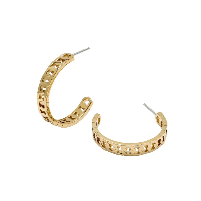 Olivia Burton Earrings Women Honeycomb Gold Link Hoop Earrings
