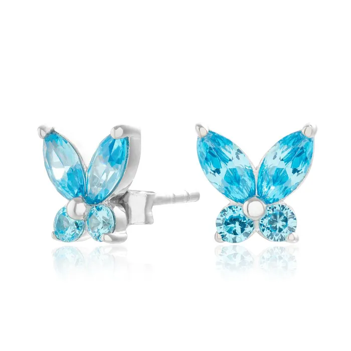 Olivia Burton Earrings Women Silver and Blue Marquise Stud Earrings