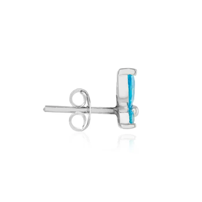 Olivia Burton Earrings Women Silver and Blue Marquise Stud Earrings