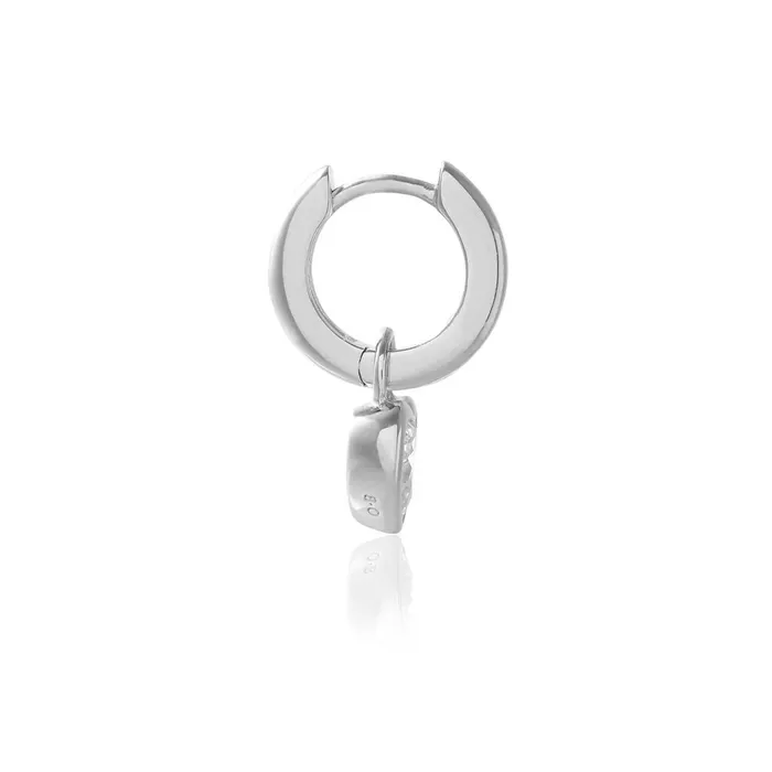 Olivia Burton Earrings Women Silver Heart Huggie Hoops