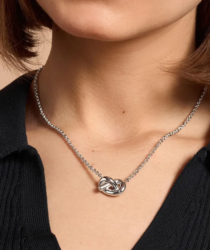 Olivia Burton Necklaces Women Lovers Knot Silver Tone Necklace