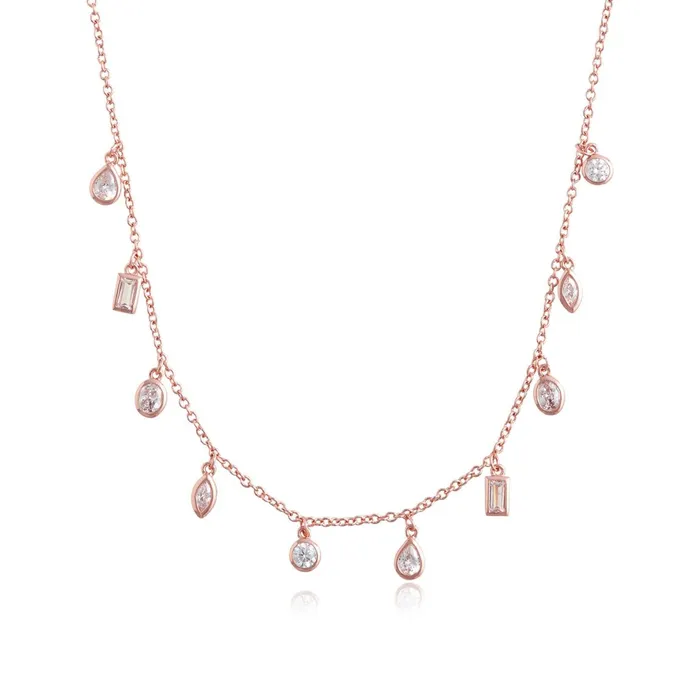 Olivia Burton Necklaces Women Rose Gold Crystal Charm Necklace