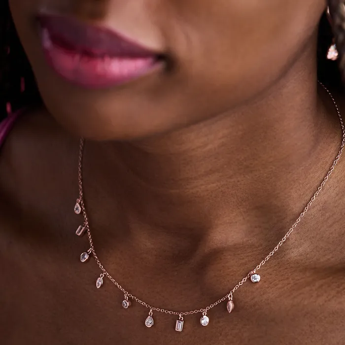 Olivia Burton Necklaces Women Rose Gold Crystal Charm Necklace