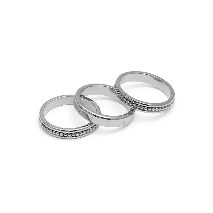 Olivia Burton Rings Women Ever Stacked Silver Tone Rings L