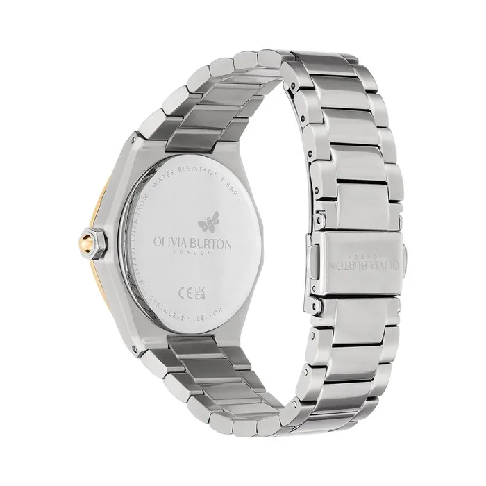 Olivia Burton Sports Luxe Watches Women 33mm Hexa White Gold and Silver Bracelet Watch