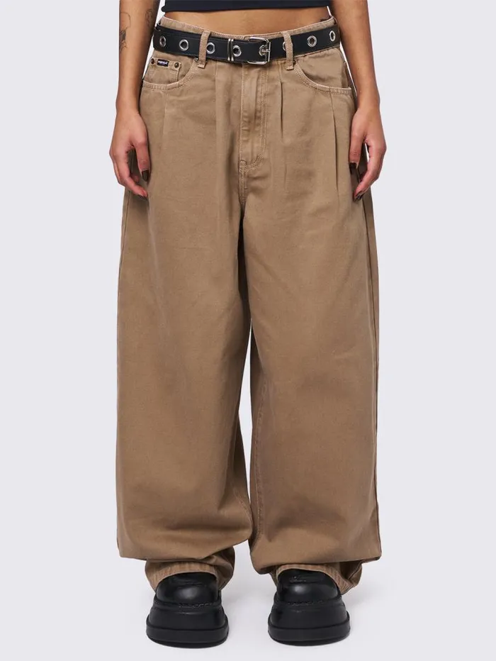 Ollie Beige Baggy Pants Women Minga London Bottoms