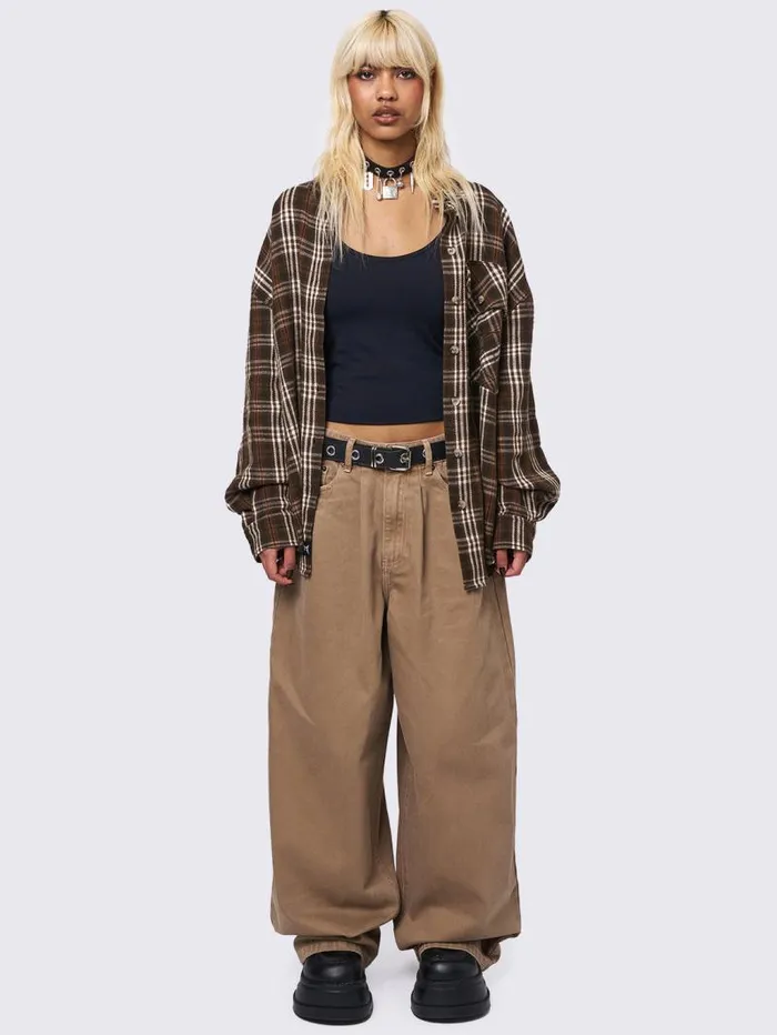 Ollie Beige Baggy Pants Women Minga London Bottoms