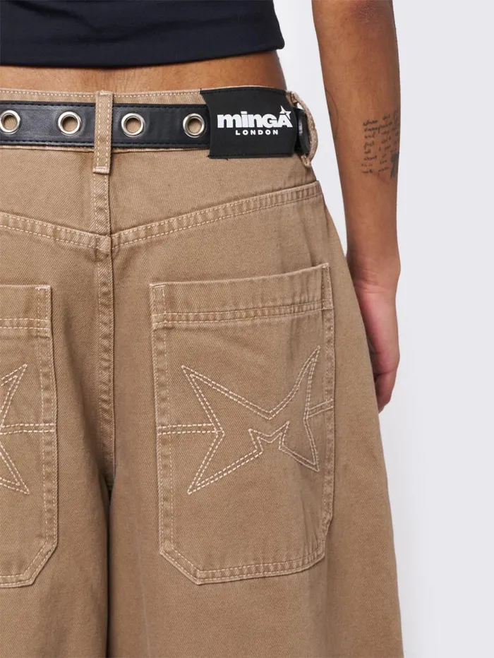 Ollie Beige Baggy Pants Women Minga London Bottoms