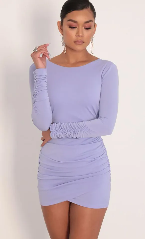 Open Back Dress Lavender Women LUCY IN THE SKY Mini Dresses