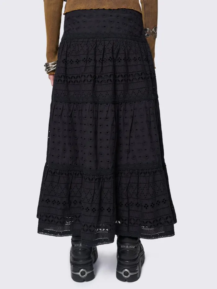 Ophelia Black Maxi Skirt Women Minga London Bottoms