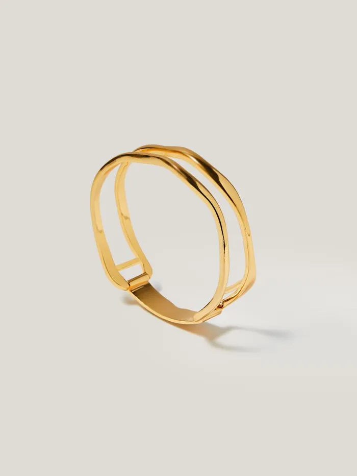 Organic Wave Bangle Gold Women Jigsaw Party