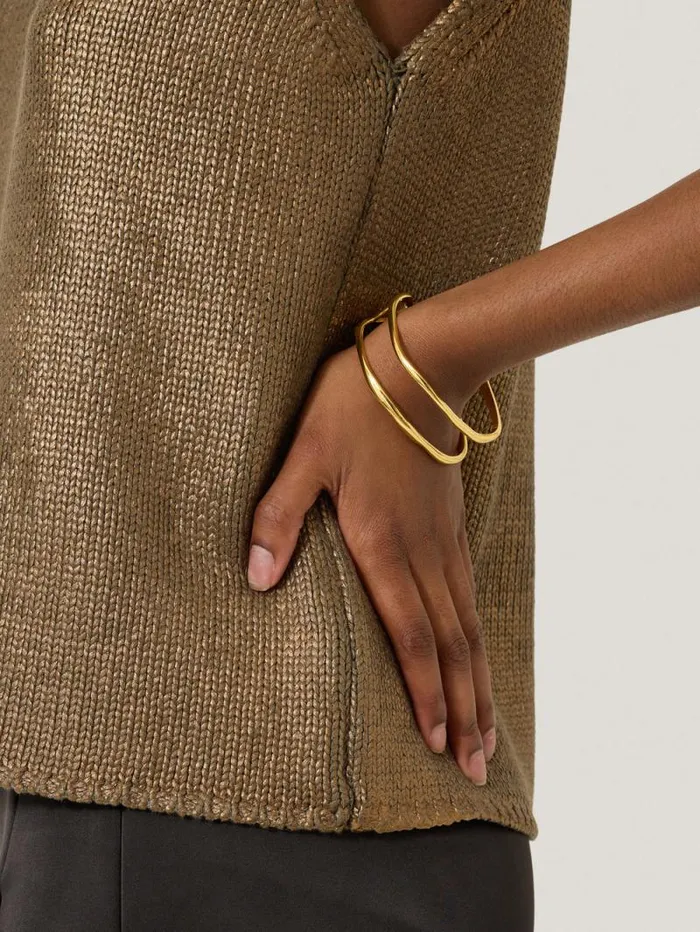 Organic Wave Bangle Gold Women Jigsaw Party