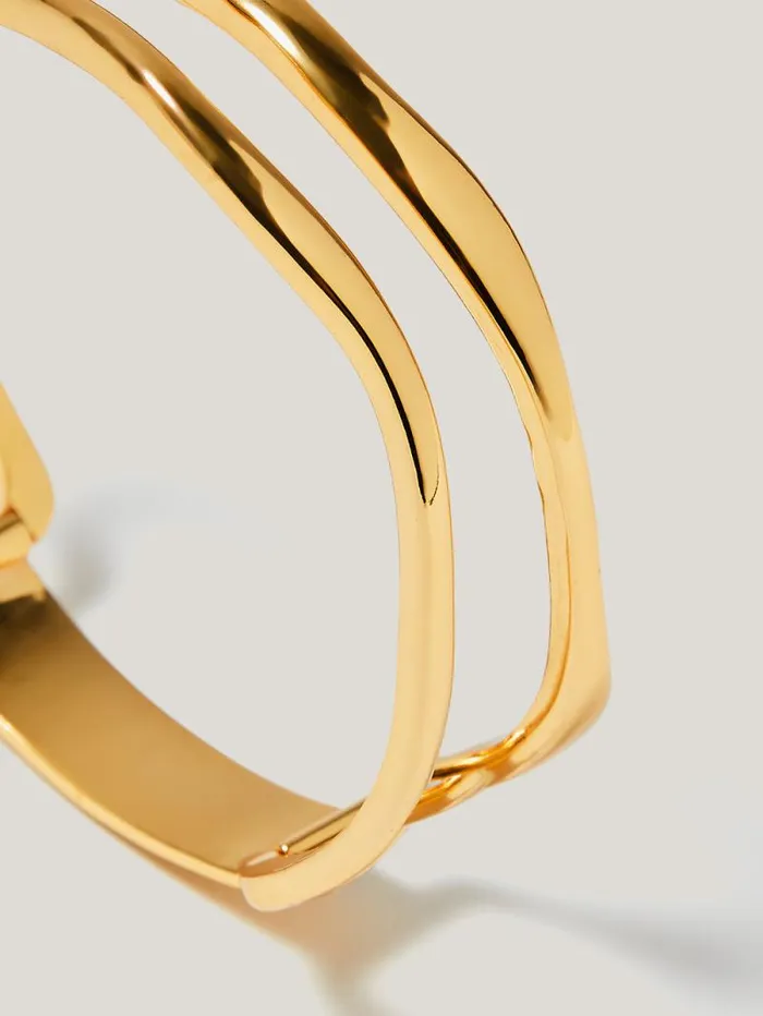 Organic Wave Bangle Gold Women Jigsaw Party