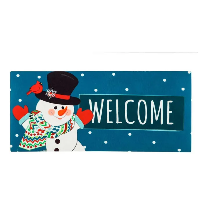 Outdoor Living Snowman Welcome Sassafras Switch Mat Plow and Hearth Doormats and Boot Trays
