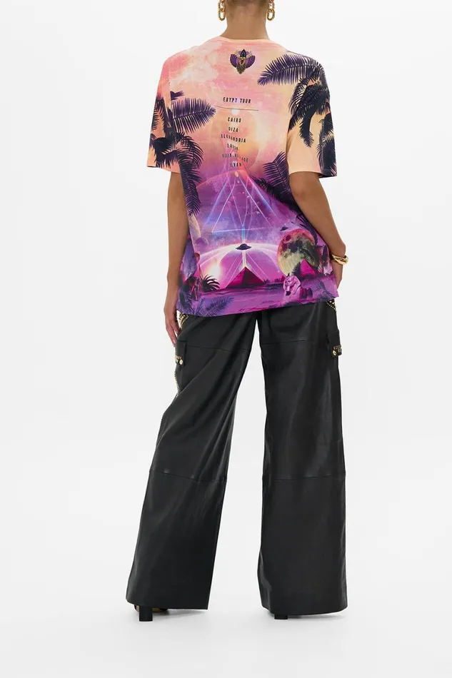 OVERSIZED BAND TEE 8211 PURPLEMULTI LUXORLAND LADY Luxorland Lady Womens Camilla Tees