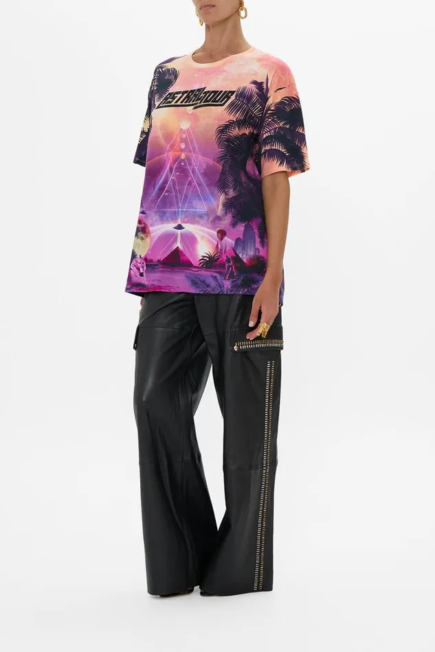 OVERSIZED BAND TEE 8211 PURPLEMULTI LUXORLAND LADY Luxorland Lady Womens Camilla Tees