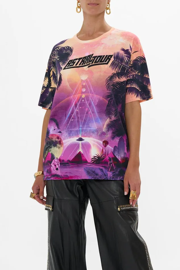 OVERSIZED BAND TEE 8211 PURPLEMULTI LUXORLAND LADY Luxorland Lady Womens Camilla Tees