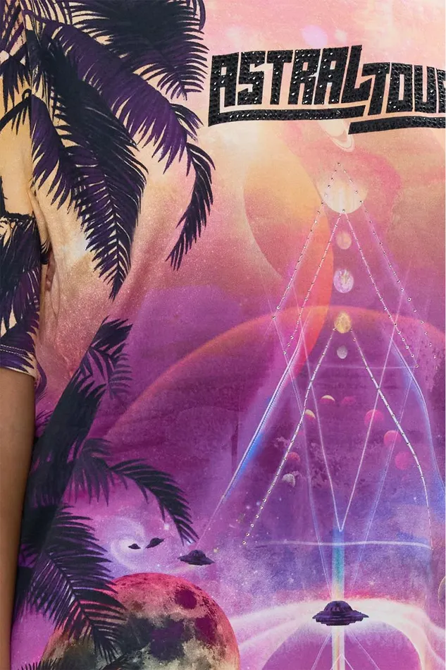 OVERSIZED BAND TEE 8211 PURPLEMULTI LUXORLAND LADY Luxorland Lady Womens Camilla Tees