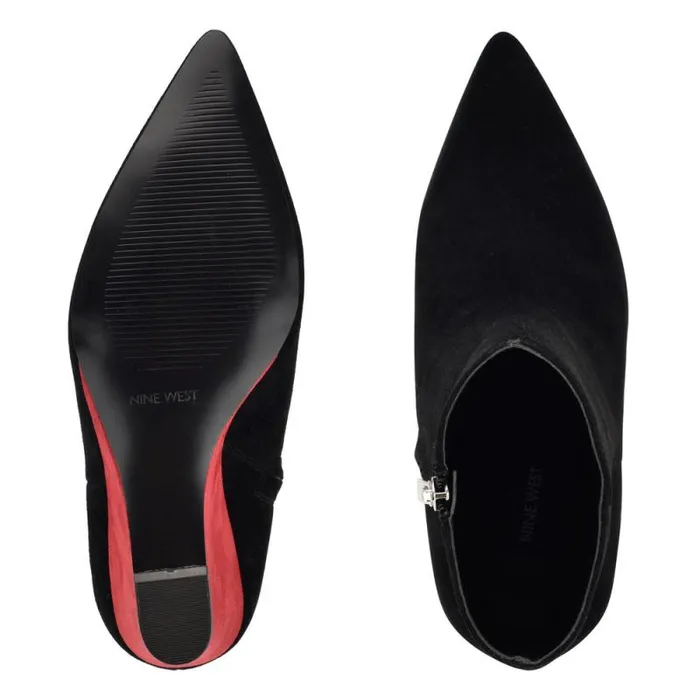Paes Wedge Booties Blackred Suede Women Nine West Heels Paes Wedge Booties Blackred Suede Women Nine West Heels