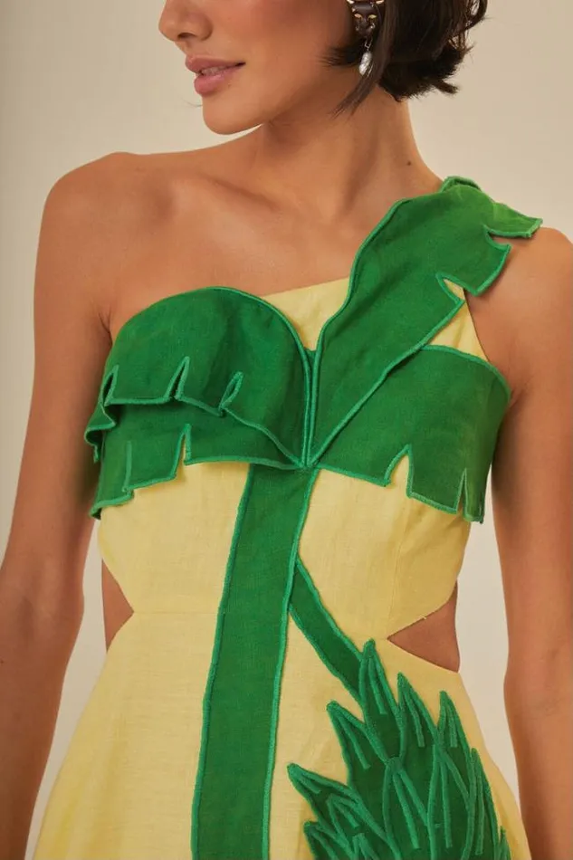 Palm Tree Cutwork Midi Dress Women FARM Rio Midi Dresses