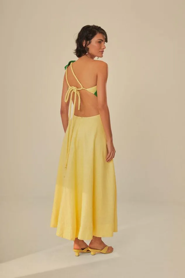 Palm Tree Cutwork Midi Dress Women FARM Rio Midi Dresses