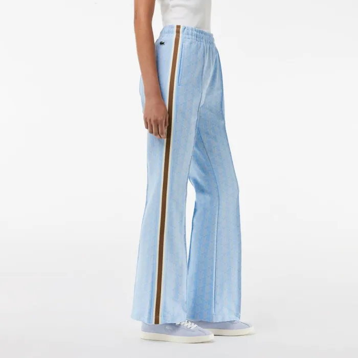 Pants and Leggings Women Lacoste Women039s Monogram Print Sweatpants Light Blue White Wb5