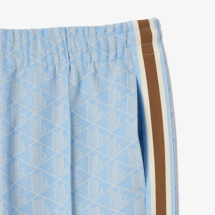 Pants and Leggings Women Lacoste Women039s Monogram Print Sweatpants Light Blue White Wb5