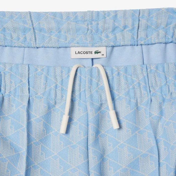 Pants and Leggings Women Lacoste Women039s Monogram Print Sweatpants Light Blue White Wb5