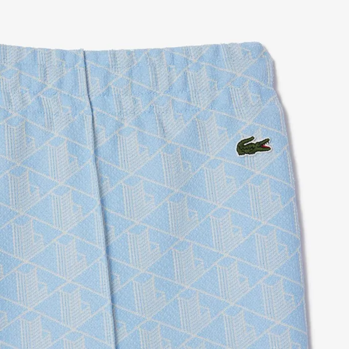 Pants and Leggings Women Lacoste Women039s Monogram Print Sweatpants Light Blue White Wb5