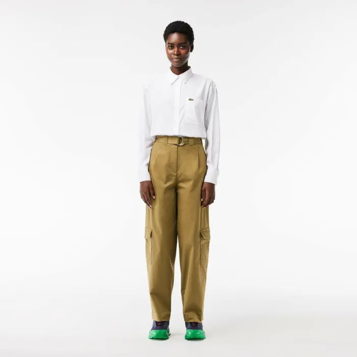 Pants and Leggings Women Lacoste Women039s Stretch Cotton Gabardine Cargo Pants Brown Six Pants and Leggings Women Lacoste Women039s Stretch Cotton Gabardine Cargo Pants Brown Six