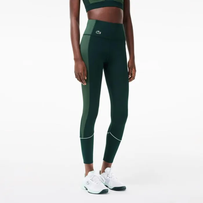 Pants and Leggings Women Lacoste Women039s Stretch Sport Leggings With Pockets Green Dark Green Kei