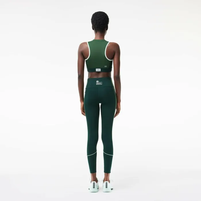 Pants and Leggings Women Lacoste Women039s Stretch Sport Leggings With Pockets Green Dark Green Kei