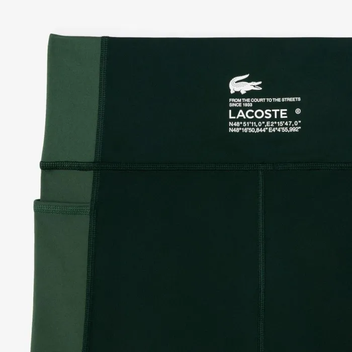 Pants and Leggings Women Lacoste Women039s Stretch Sport Leggings With Pockets Green Dark Green Kei