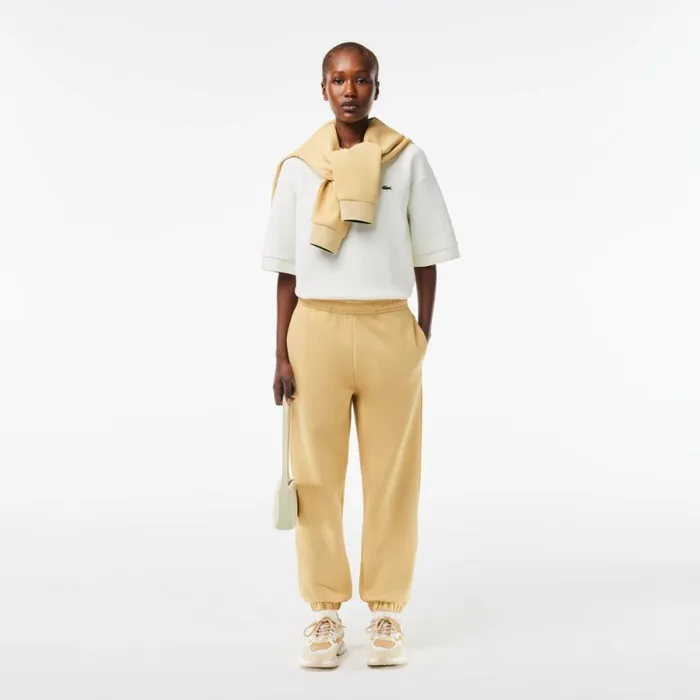 Pants and Leggings Women Lacoste Womens Blended Cotton Sweatpants Beige Ixq