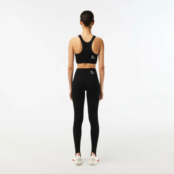 Pants and Leggings Women Lacoste Womens Recycled Polyester Tapered Leggings Black 031